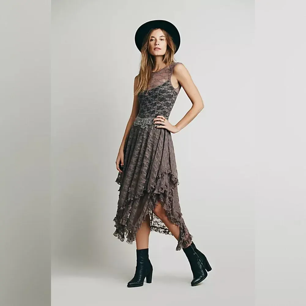 Intimately Free People French Courtship Slip - Pewter/Mink/Taupe? - Size Large